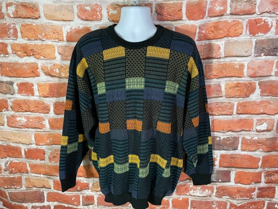 Vintage 90s Tundra Funky Textured Sweater - Sz XL - Grandpa