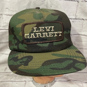vintage Levi Garrett chew foam camo trucker snapback 1980s hat