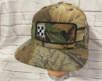 Vintage Purina Chow Camo Snapback Hat: 80s/90s Dog Food Promo Cap