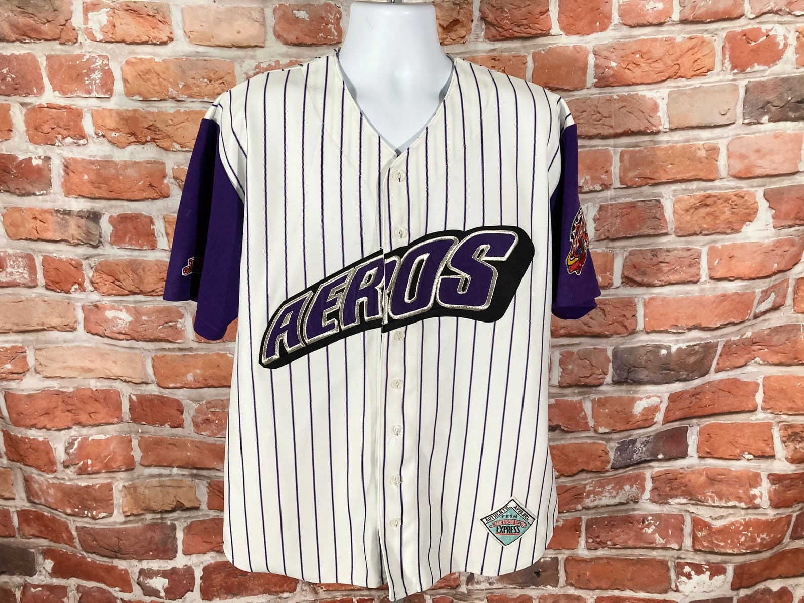 Vintage 90s Akron Aeros Baseball Jersey sz L pin striped | Etsy