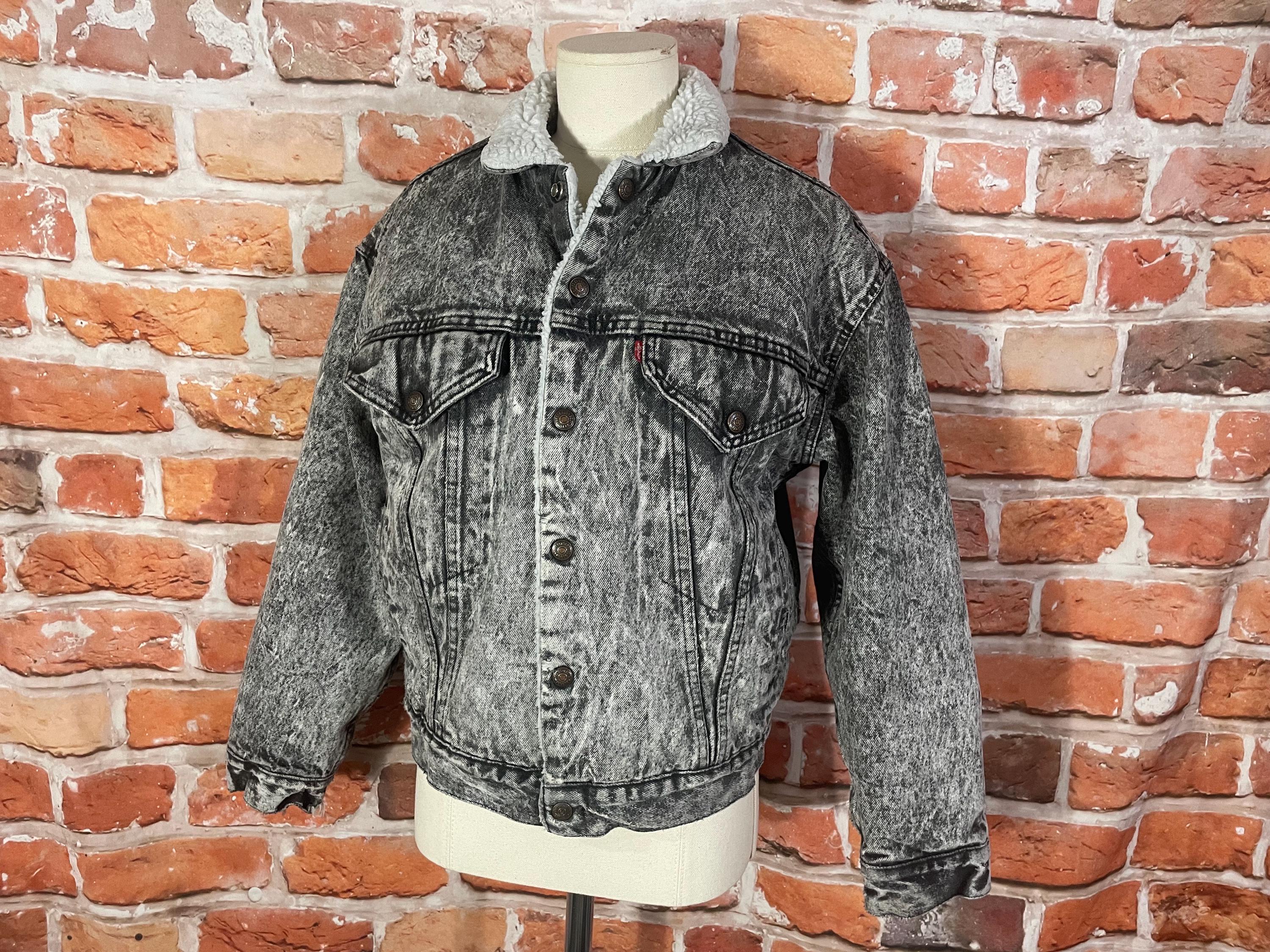 Vintage Levi’s acid black boa jacket Vintage Levi's acid black boa jacket vintage 80s 90s Levis