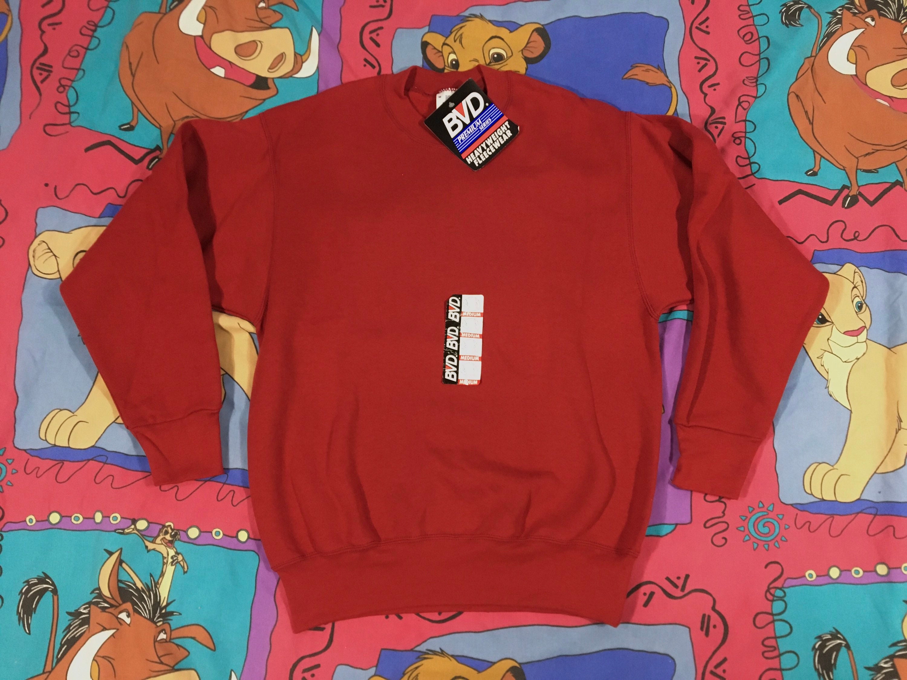 Vintage Deadstock BVD Maroon Blank Sweatshirt - Sz M - New W Vintage Deadstock BVD Maroon Blank Sweatshirt - Sz M - New W