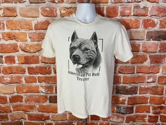 vintage 90s American Pitbull Terrier dog shirt - … - image 2