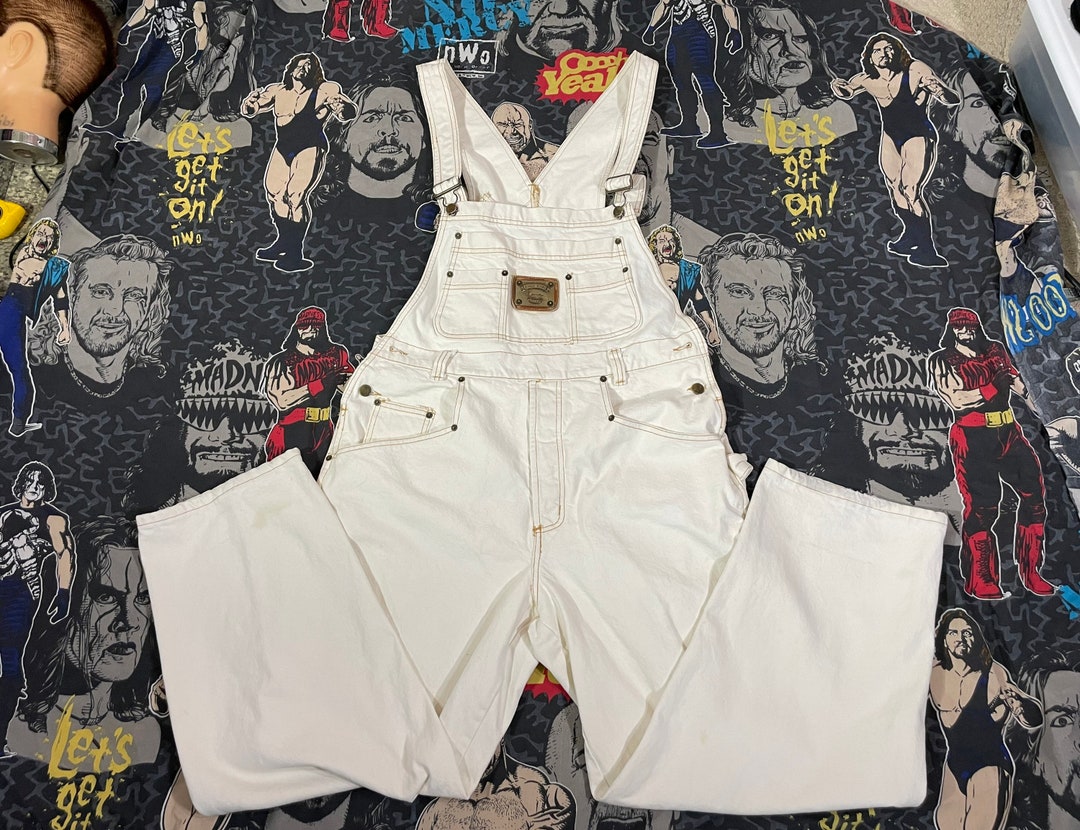 Vintage 90s Karl Kani Jeans White Denim Bib Overalls Sz M - Etsy