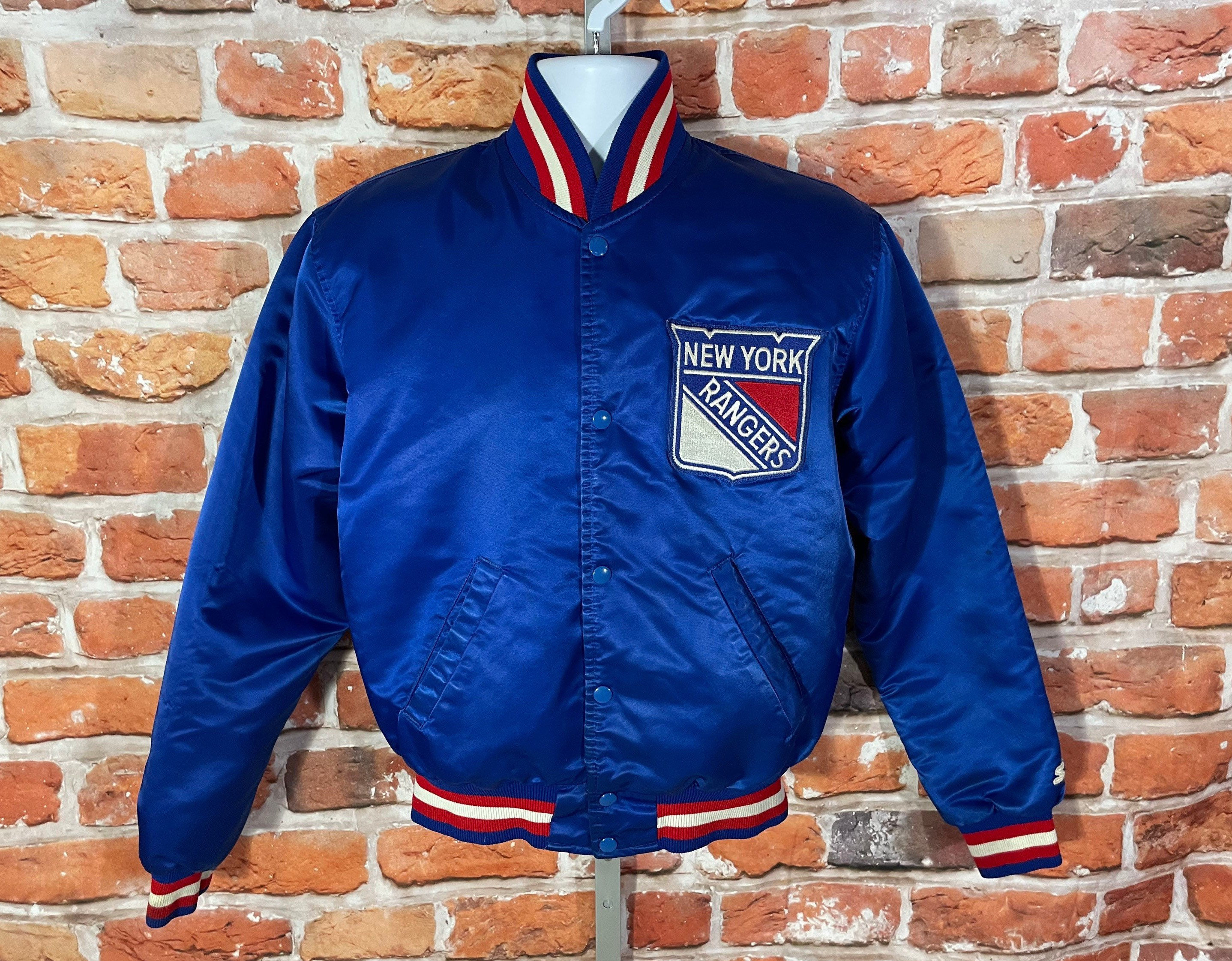 Men's New York Rangers Starter Green Satin Full-Snap Jacket