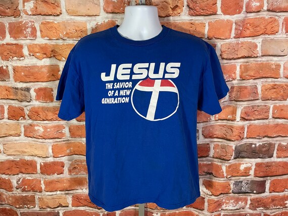 Y2K JesusロングTシャツ ヴィンテージライク フェード グレー ブラック Jesus Saves Christian Y2k T-shirt Design Graphic by Universtock