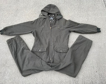 vintage 70s Sears Work N Leisure insulated coveralls - sz 46 Tall - olive green grunge work suit