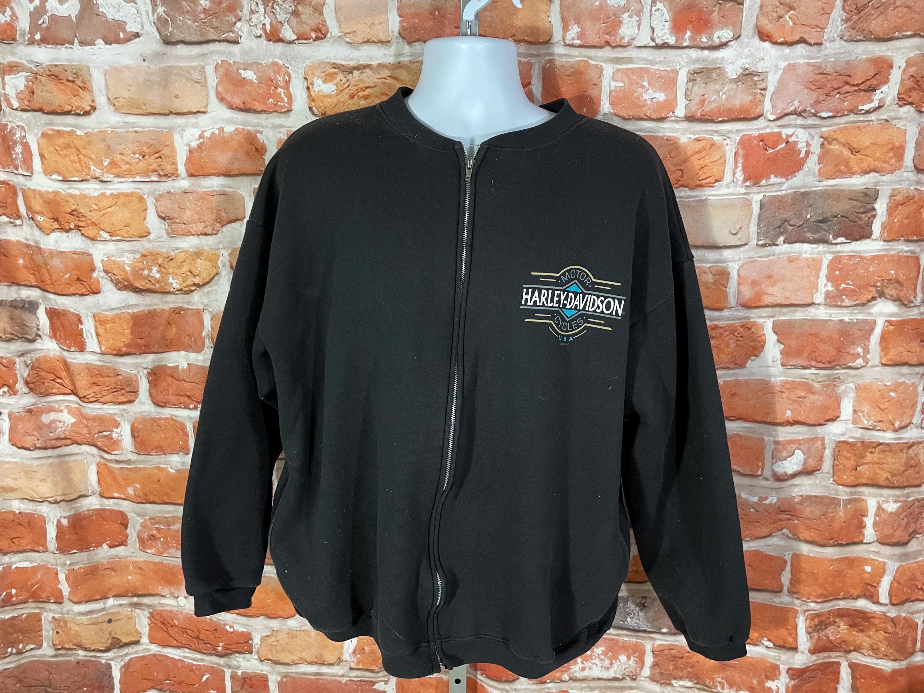 Vintage Harley Davidson Pittsburgh Full Zip Crewneck Sweatshirt Sz
