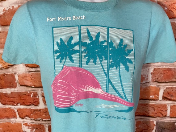 vintage 80s Fort Myers Florida Beach shirt - fits… - image 1