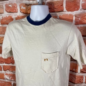vintage 70s 80s Hang Ten Ringer Pocket Tee - sz M/S - emo indie grunge op surf skater shirt