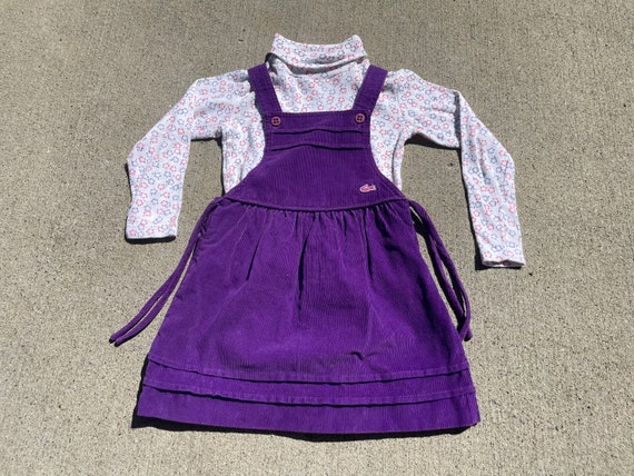 Adorable Vintage Izod Lacoste Purple Corduroy Dress Bib Adorable Vintage Izod Lacoste Purple Corduroy Dress Bib