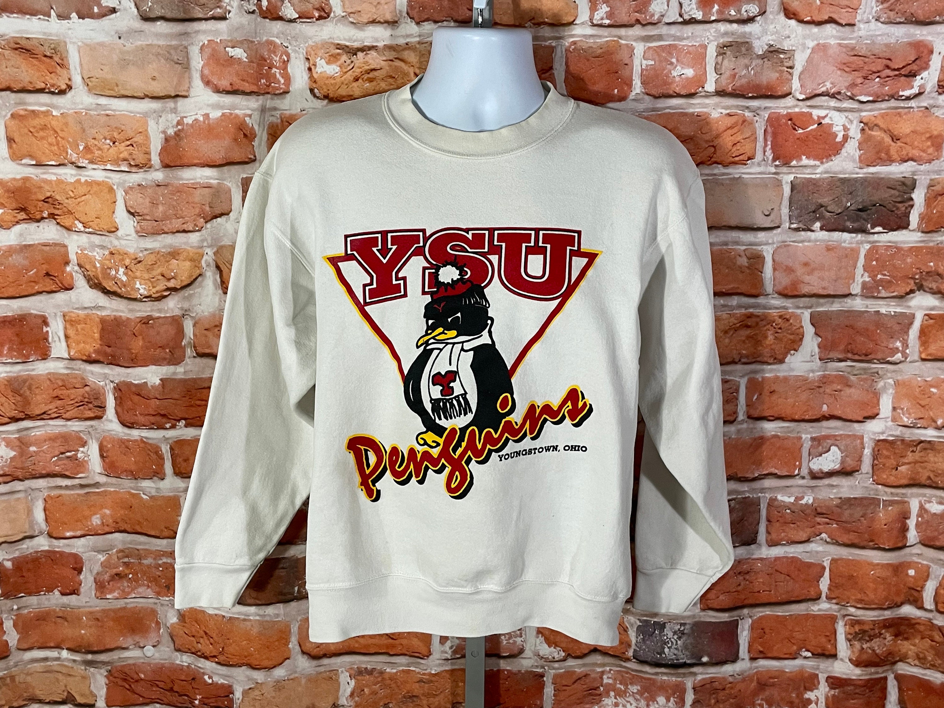 Vintage YSU Penguins Sweatshirt - Fits M - 80s 90s Youngstown