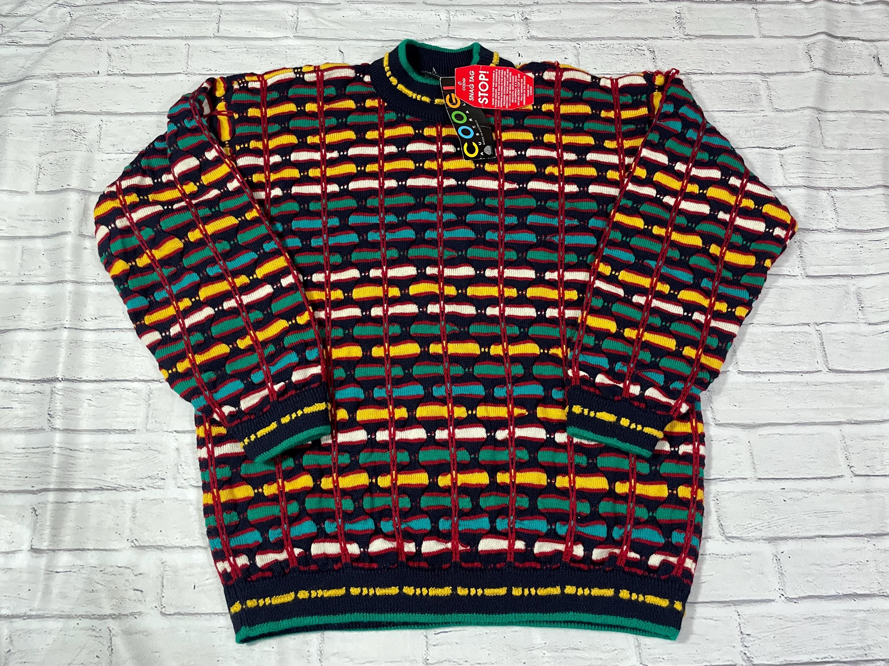 Vintage 90s Coogi Textured Multicolor Textured Wool Sweater Vintage 90s Coogi Textured Multicolor Textured Wool Sweater