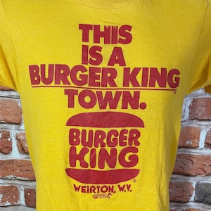 T-shirt Burger King vintage des années 80 - T-shirt promotionnel Screen Stars (convient aux hommes et aux femmes)