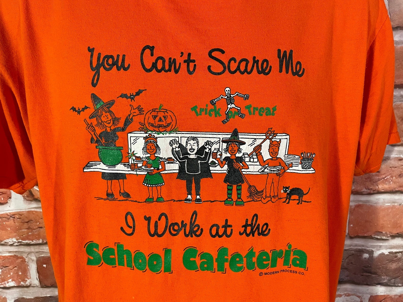 Vintage 90s Halloween Lunch Lady Shirt Sz L School Etsy