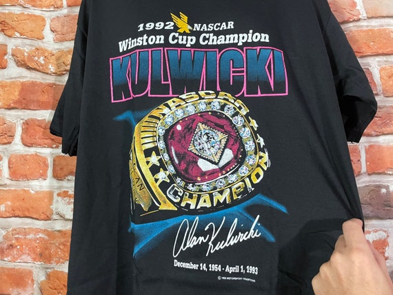 Vintage 1992 Nascar Winston Cup T-Shirt Black 2024 XL Kulwicki Champion Single Stitch