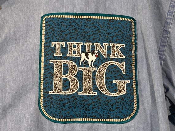 vintage 90s Big Dogs Think Big button up work shi… - image 1