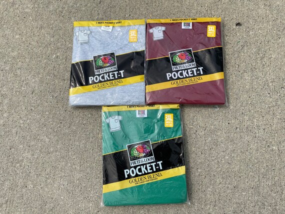 fruit of the loom golden blend pocket tee