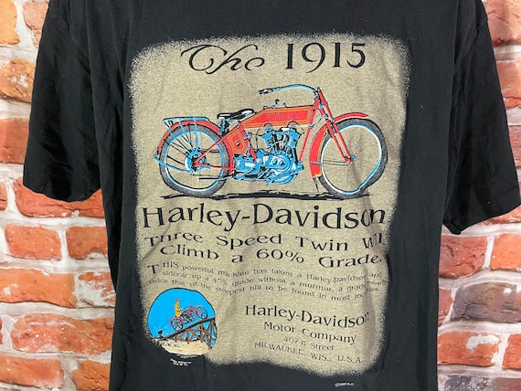 Vintage 1996 Harley Davidson 1915 Tee W Big Logo Back Print - Sz