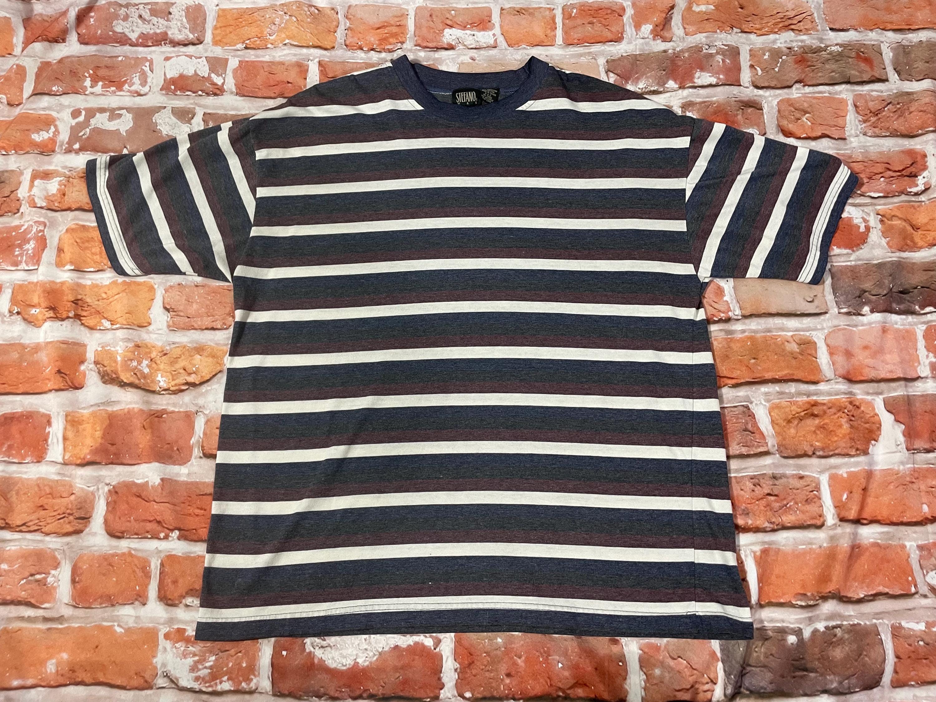 90s Stefano Striped Shirt - Sz XL - Soft Thin Grunge Skater 90s Stefano Striped Shirt - Sz XL - Soft Thin Grunge Skater