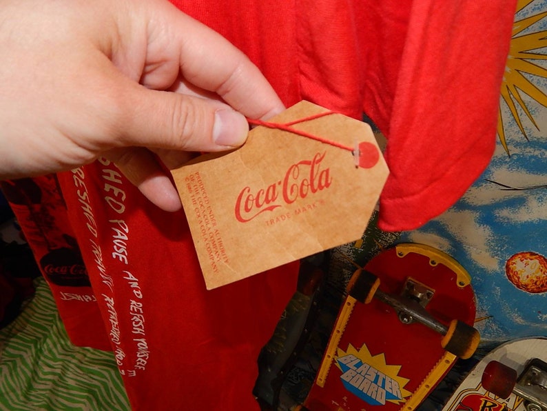 1980s vintage COCA COLA single stitch shirt deadstock w tags coke pepsi tee tshirt