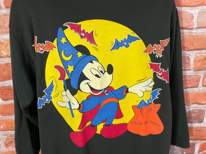 vintage Glow In The Dark Mickey Mouse Halloween sweatshirt fits XL bild 2