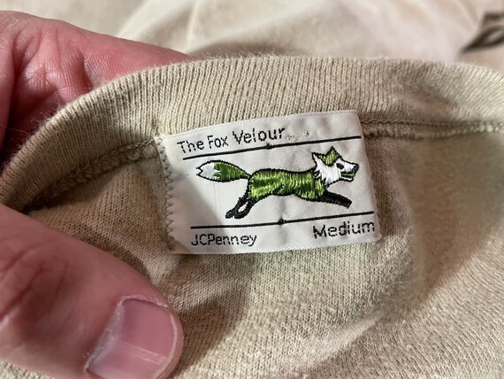 Vintage 70s 80s Jcpenney Fox Velour Shirt - Sz M - Mod Grunge Soft