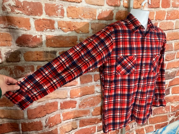 Vintage 80s Dickies Plaid Flannel Shirt - Sz M - Skater Vintage 80s Dickies Plaid Flannel Shirt - Sz M - Skater