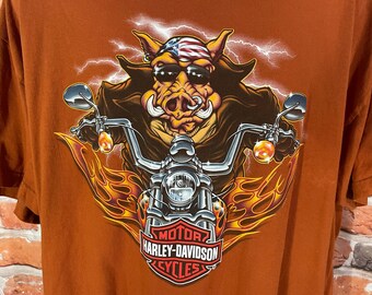 vtg y2k Harley Davidson Hog shirt sz 2XL pig Starved Rock