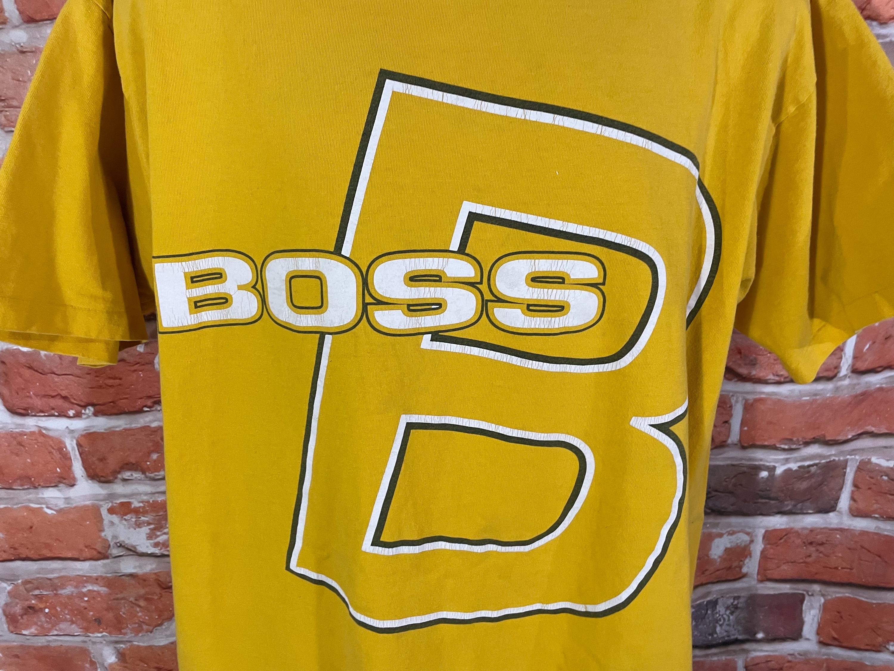 Vintage 90s Boss Shirt - Sz XL - Yellow Hip Hop Graphic Tee - Etsy