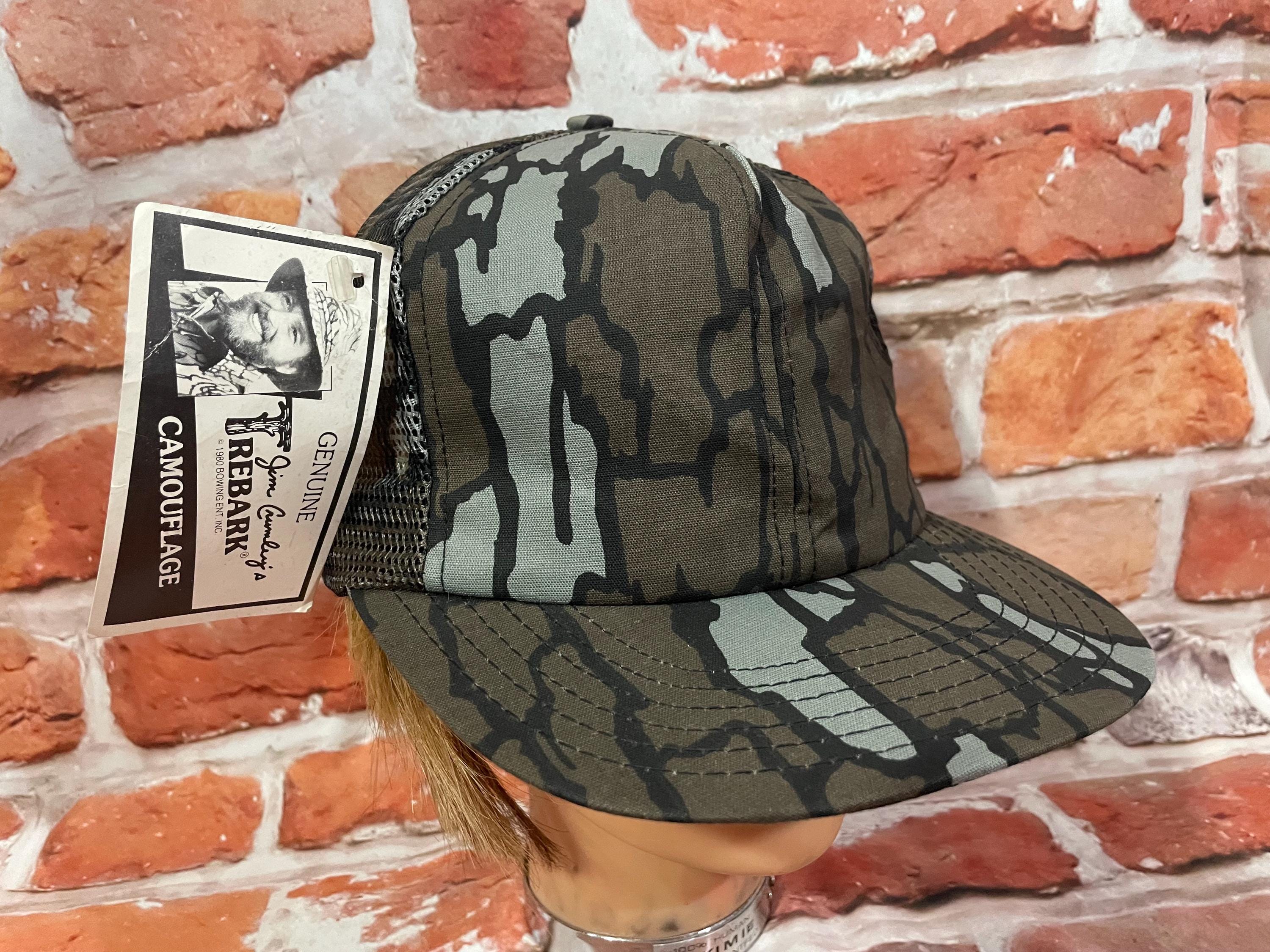 Vintage Trebark Camo Mesh Trucker Snapback Hat Jim Crumley 1980s