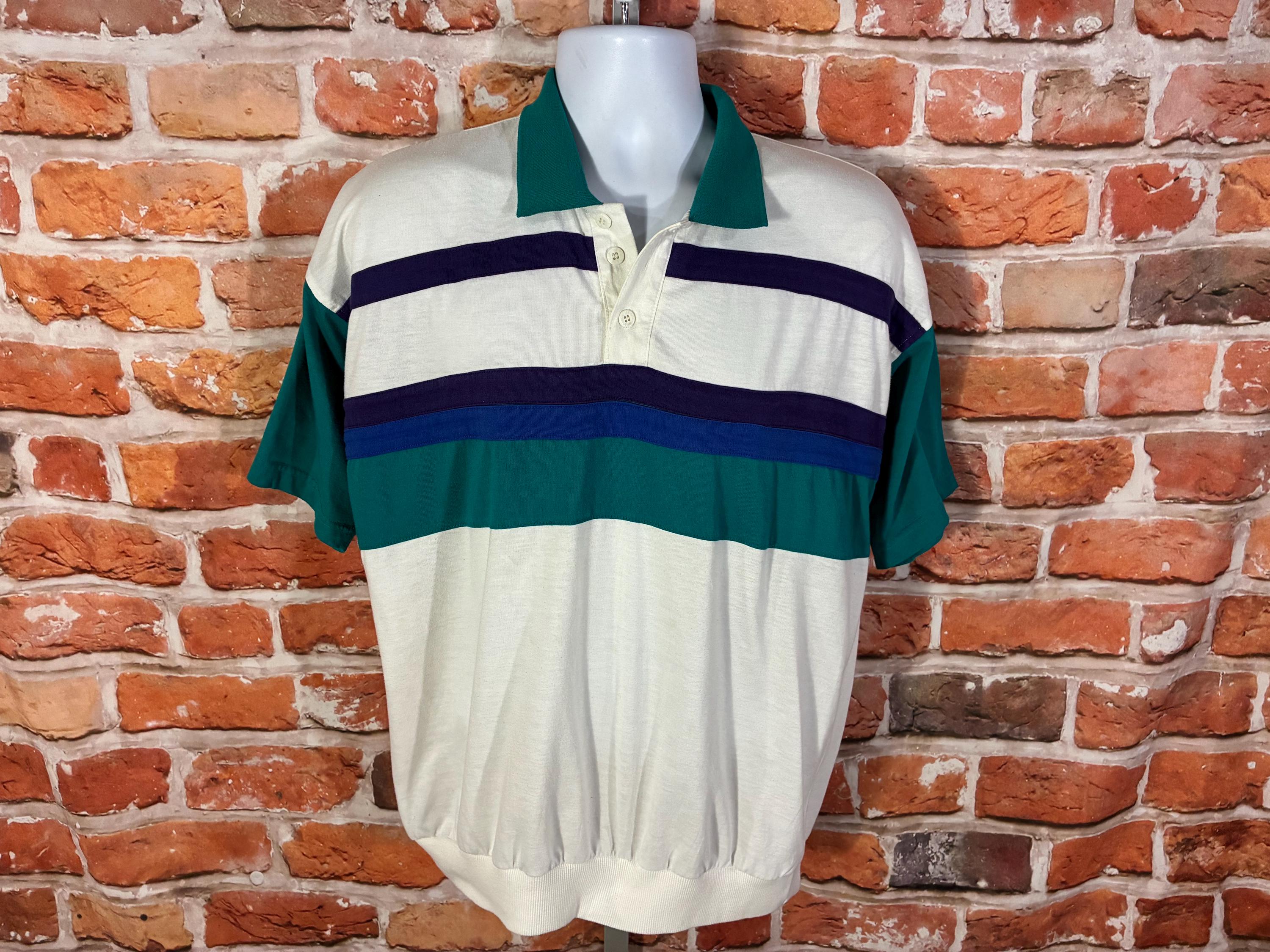 Vintage 80s Members Only Colorful Striped Polo Shirt Sz L - Etsy