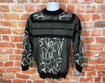vintage 1980s grandpa sweater fits M wool blend