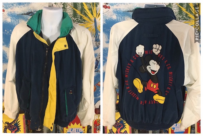 mickey mouse nautica full zip coat sz L vintage 90s Mickey /& Co Tommy Hilfiger inspired sailing jacket