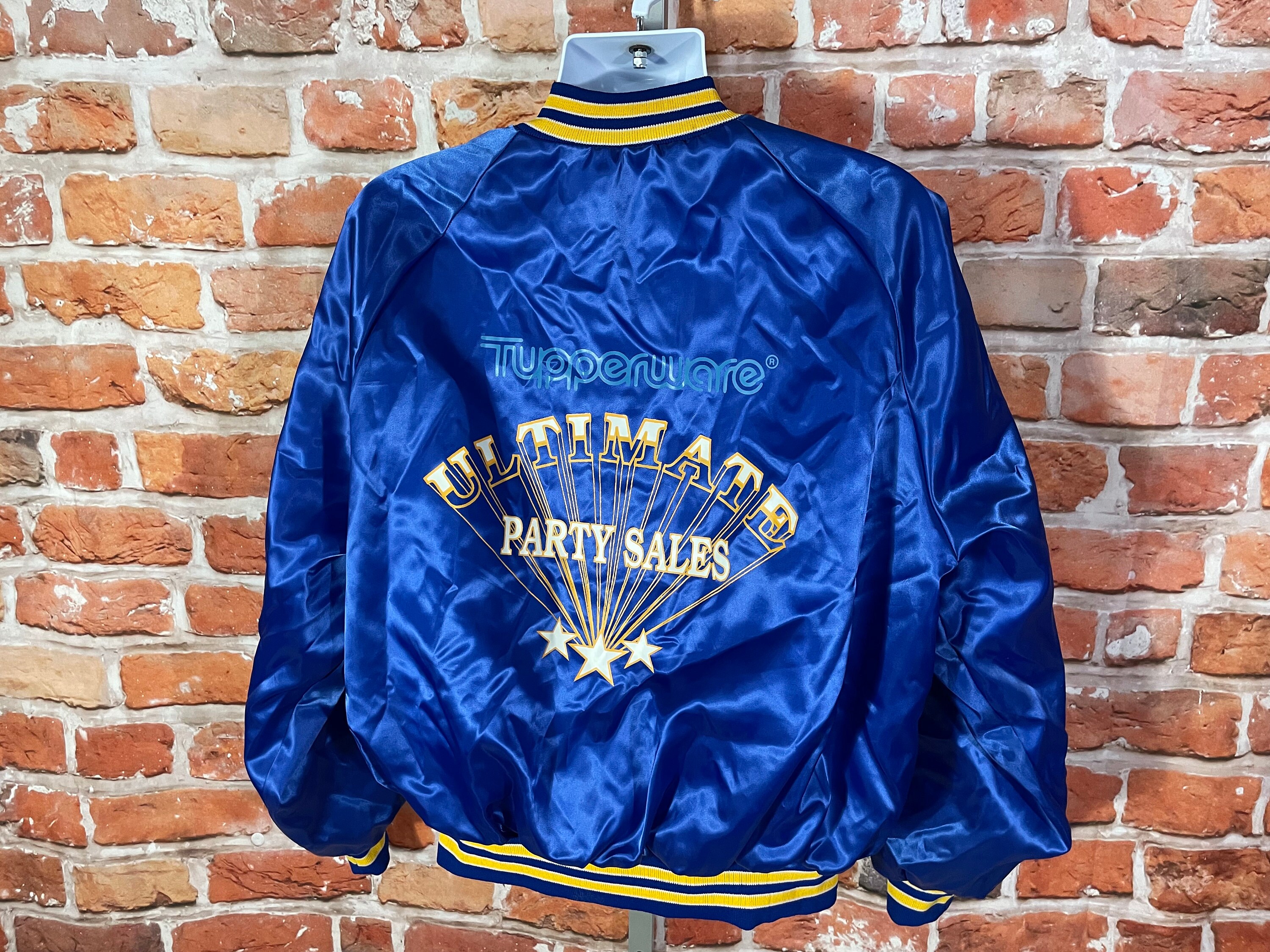 Vintage Tupperware Ultimate Party Sales Satin Bomber Jacket