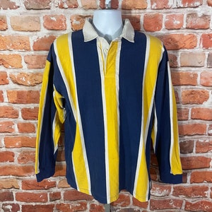 Vintage 90s Gap Vertical Stripes Rugby Shirt - Fits L - Grunge