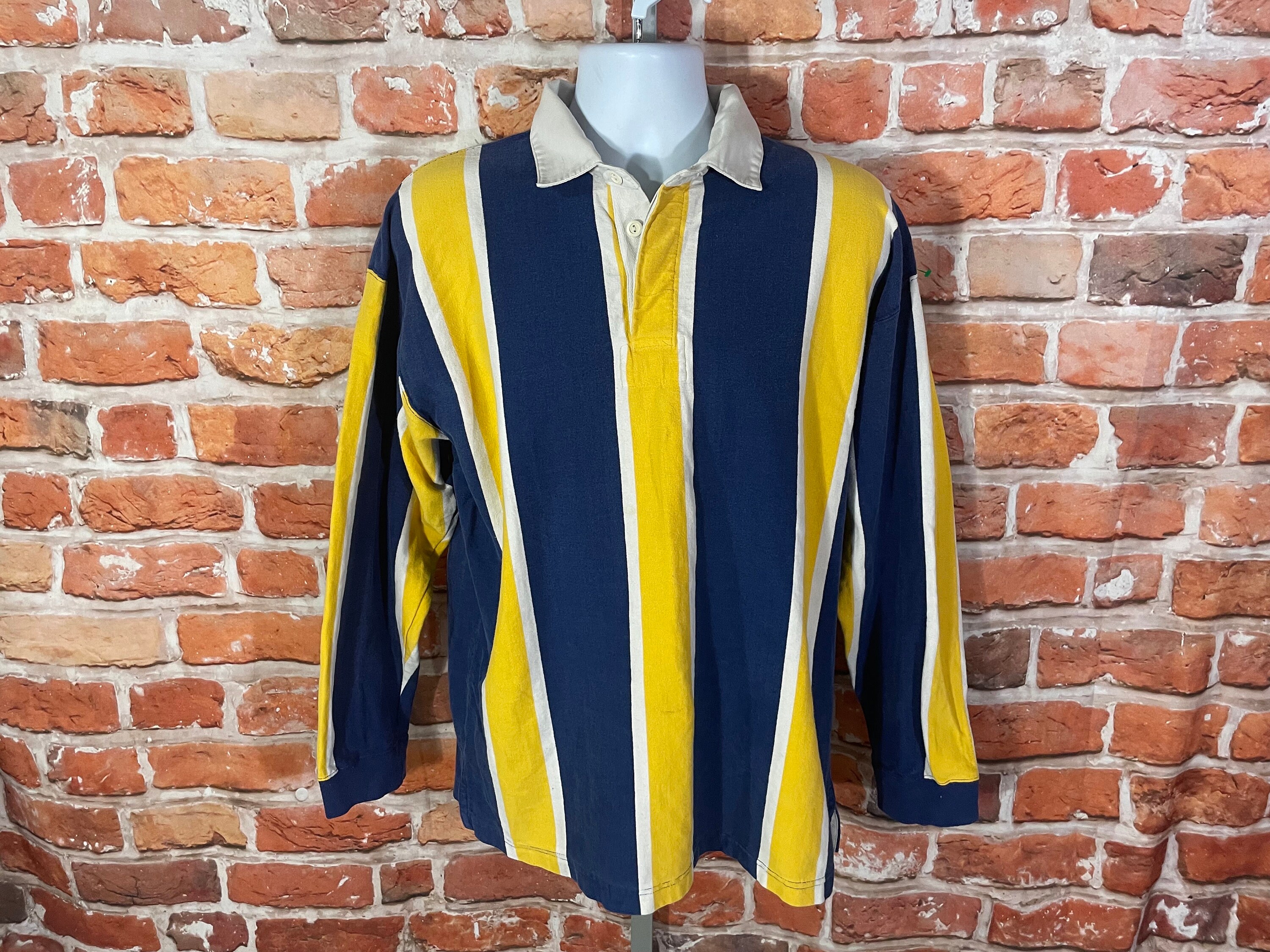 超特価激安の商品をすべて Vintage L Fits - Shirt Rugby Stripes Vertical Gap 90s トップス