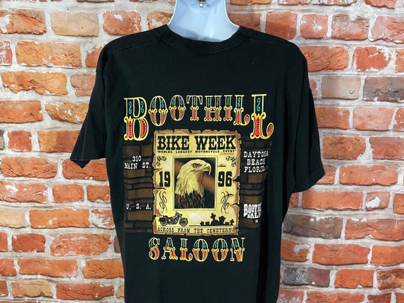 Vintage 1996 Boot Hill Saloon Pocket Tee - Sz 2XL - 90s Biker 