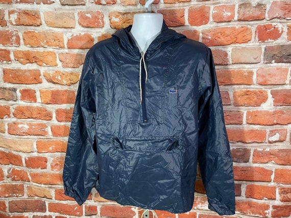 Vintage 80s Izod Lacoste Pullover Windbreaker Jacket - Sz M - Emo Indie Mod Grunge Alligator Crocodile