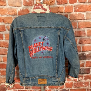 Veste En Jean Vintage Planet Hollywood Années 90 - Taille L, Parfait état, Collector