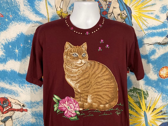 90s cat shirt Clearance