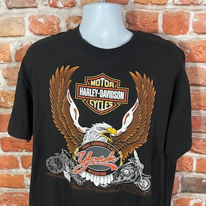 Vintage 1995 Harley Davidson York PA Eagle Shirt Sz XL Single