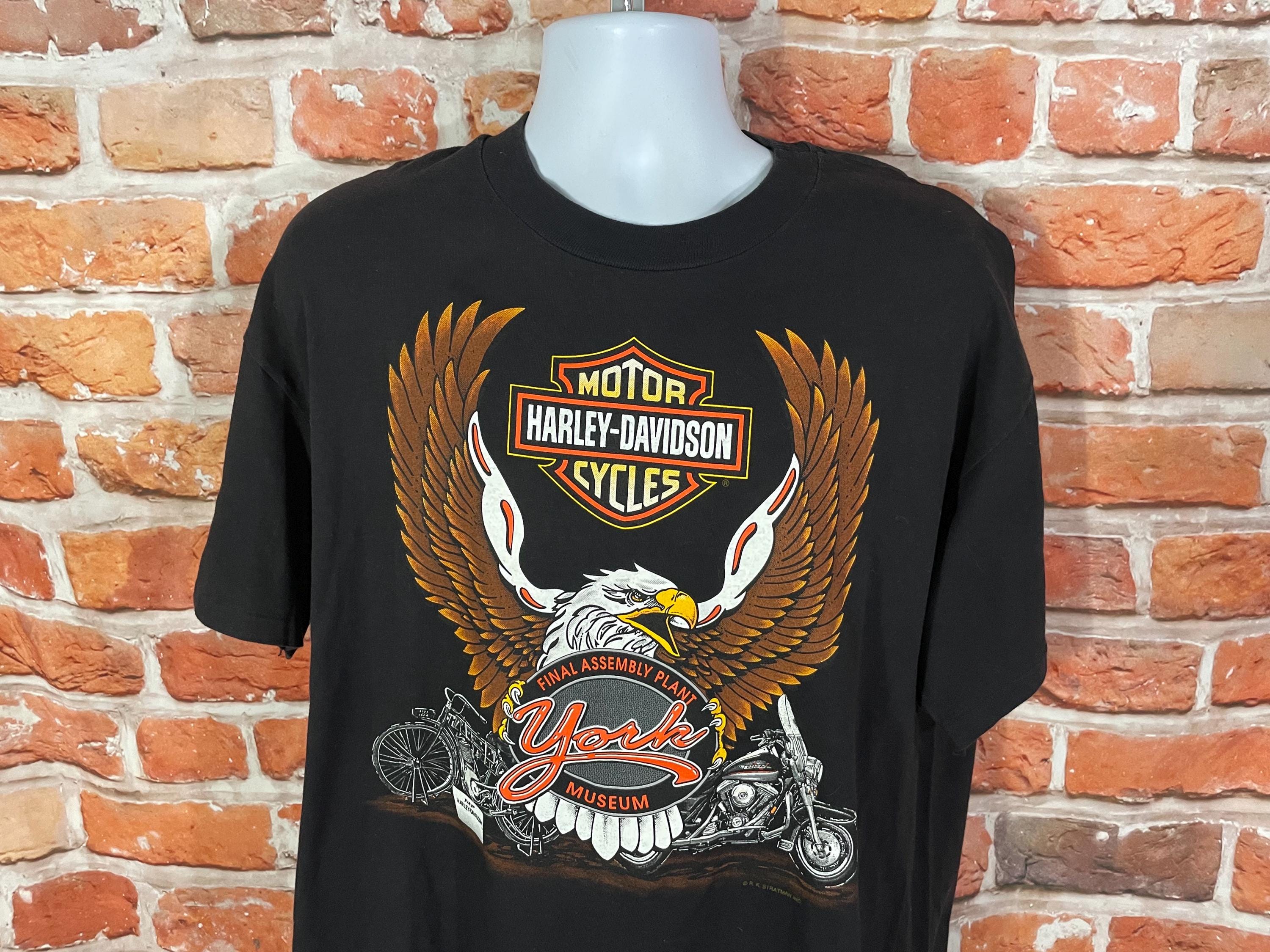 Harley Davidson madeinusa イーグルTシャツ 90s Vintage 1995 Harley Davidson York PA Eagle Shirt Sz XL Single