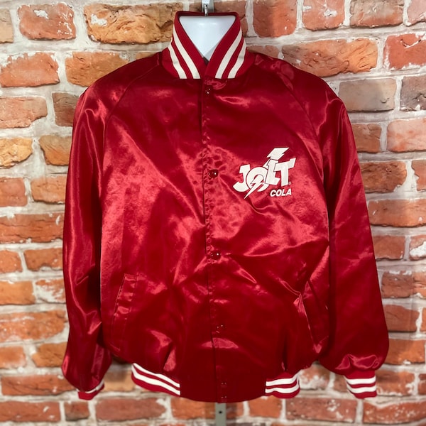 vintage 90s Jolt Cola satin bomber jacket - sz XL - grunge surge