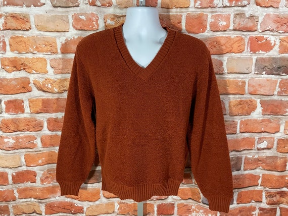 vintage 60s 70s Campus fuzzy terry cloth sweater … - image 1