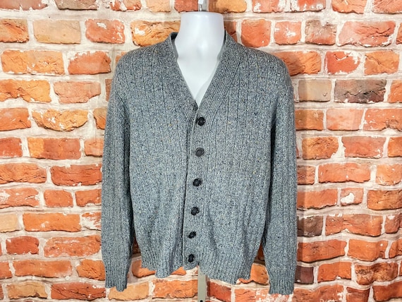 Vintage 60s Campus Cardigan Sweater - Fits L - Grunge Emo Cobain