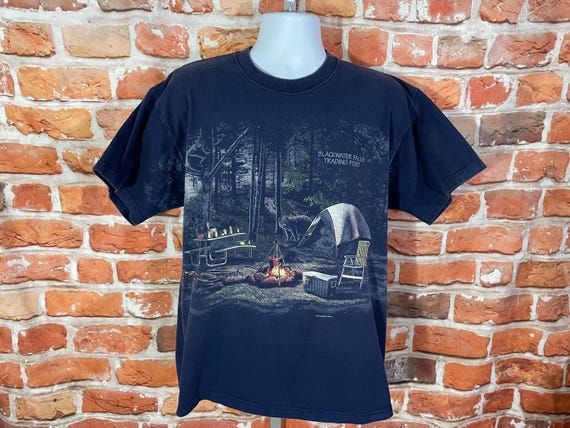 Vintage Blackwater Falls WV Shirt: 90s Camp Bears All Over Print Tee