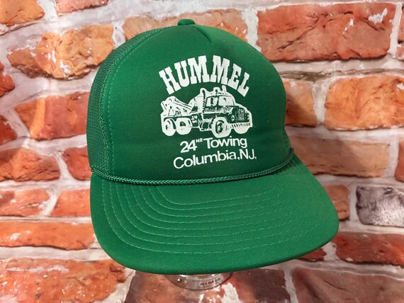 vintage Hummel Towing Co green mesh trucker snapback hat