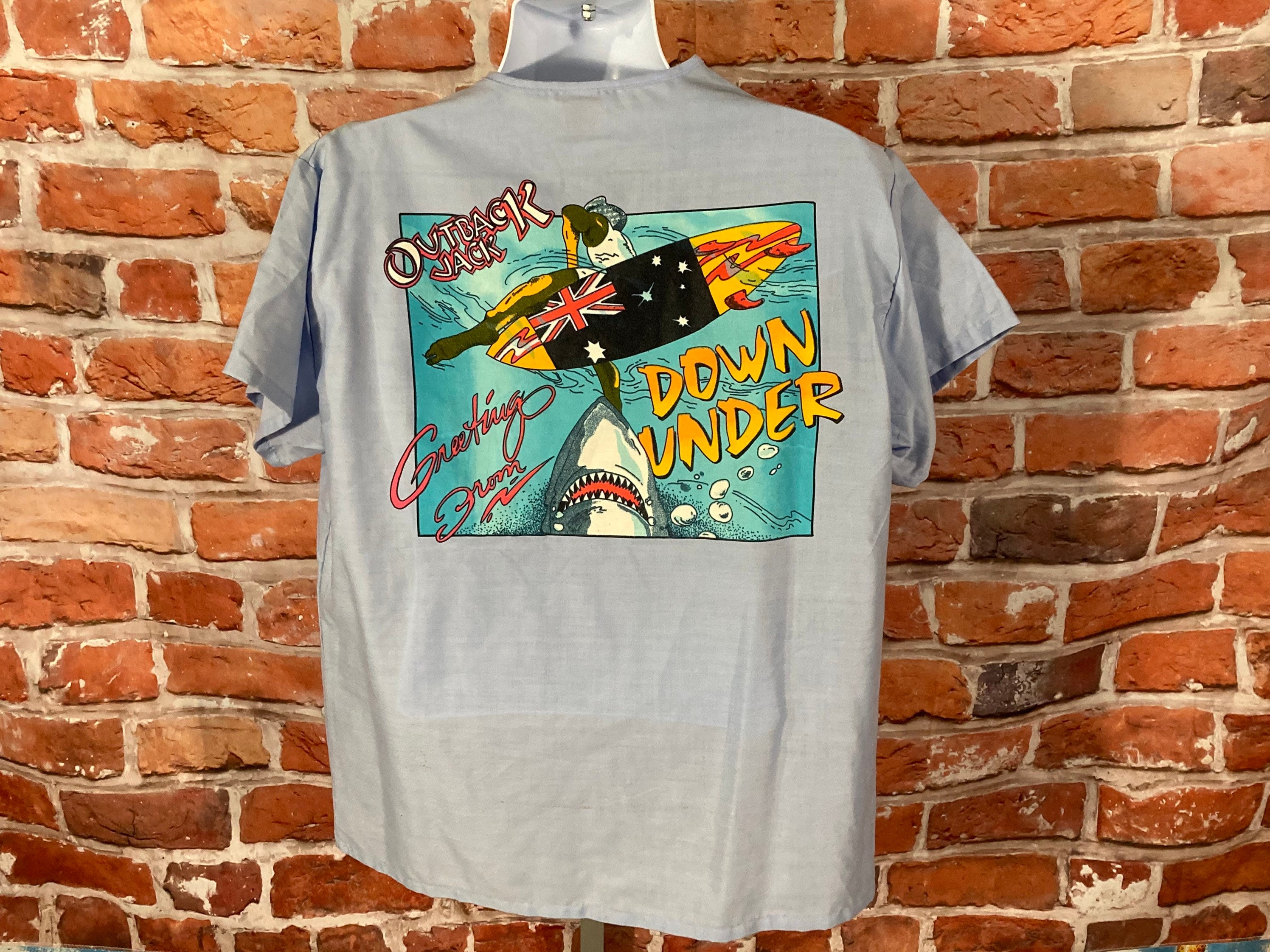 Vintage 80s Outback Jack Beach Shirt by Hawaiian Tropic - Sz L