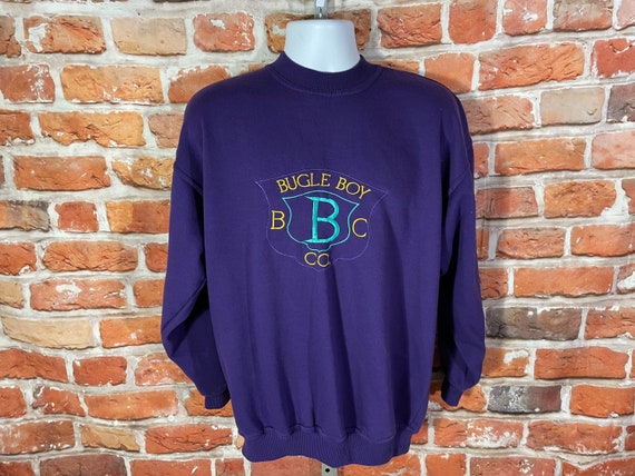 vintage 80s Bugle Boy purple sweatshirt - sz L/XL - image 1